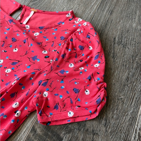 Free People Women’s XS Caroline Coral Red Floral Print Midi Dress - Picture 4 of 14